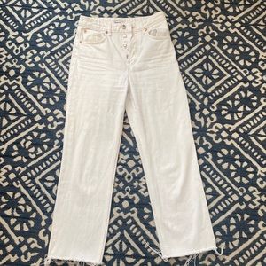 White Zara high rise straight leg jeans size 4